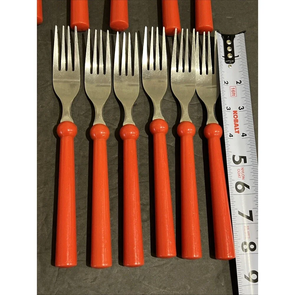 IKEA GRAMMATIK Vtg 1990s Red Flatware Lot Of 20 Cutlery Silverware